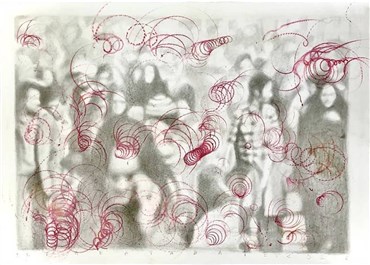 Drawing, Mojtaba Tabatabaei, Red, 2020, 25510