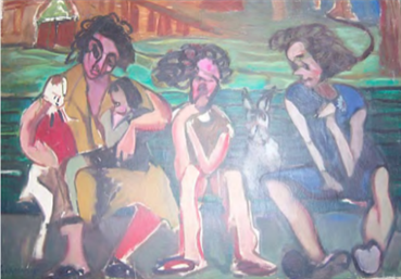 Painting, Marcos Grigorian, La Famiglia in Villa Borgese, 1953, 24344