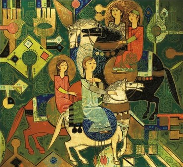 Painting, Sadegh Tabrizi, Riders, , 24357