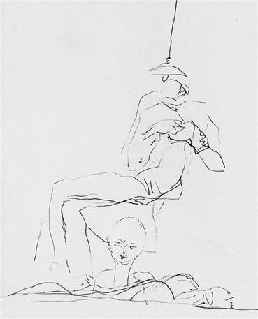 Drawing, Mehrdad Mohebali, Young Family, 2004, 34629