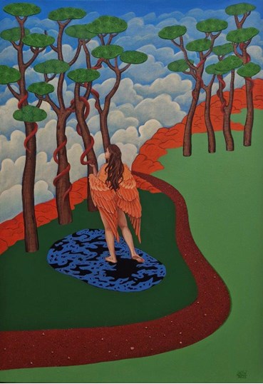 Painting, Rozhan Bagheri, The First Silence, 2025, 80130