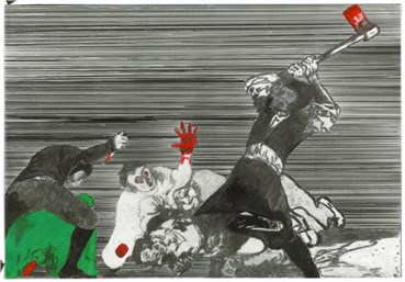 Painting, Siah Armajani, Disaster of War, 2009, 24700