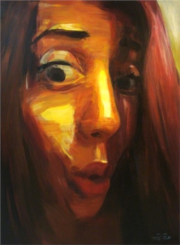 Painting, Dariush Hosseini, A Girl with Open Eyes, 2014, 1443