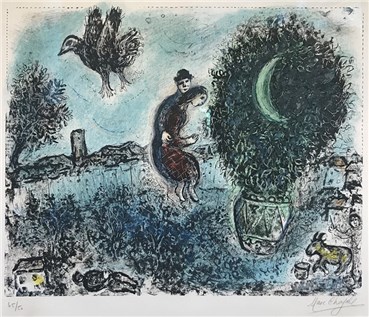 , Marc Chagall, La Lune dans le Bouquet, 1971, 22157