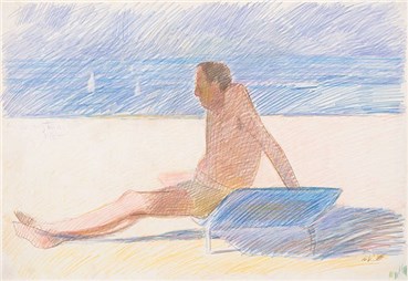 Painting, The Late Ali Golestaneh, Spain, The Beach, 1984, 37376