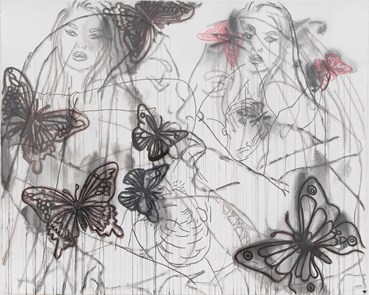 Painting, Reza Farkhondeh, Black Butterflies, 2007, 63148
