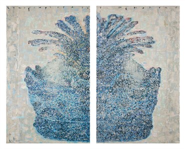 Painting, Reza Derakshani, Devided Landscape of a Blue Monarchy, 2011, 223