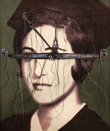 Mixed media, Rozita Sharafjahan, Portait of Shirin, 2018, 78199