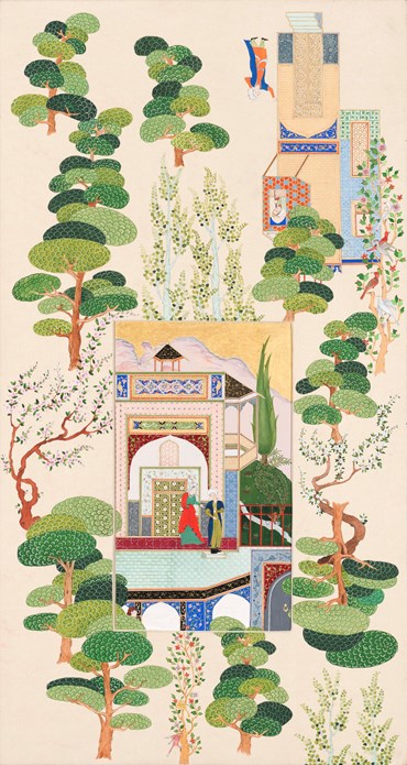 Painting, Elham Pourkhani, Sending Roodabe's Message to Zaal, 2024, 72999