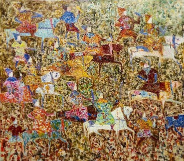 Painting, Reza Derakshani, Gold Hunt, 2024, 81330