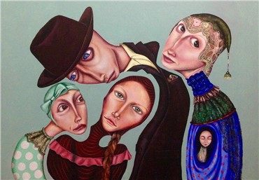 Painting, Sara Ashrafi, Puzzle of Family, 2016, 12649