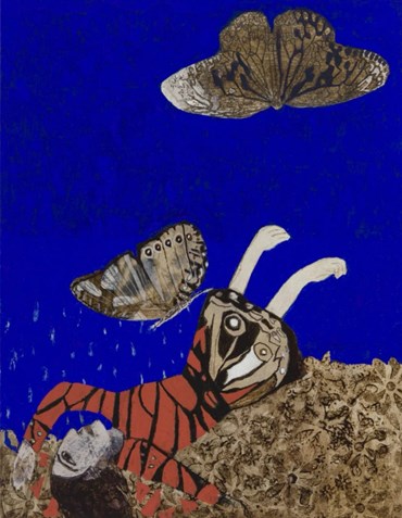 Painting, Samira Abbassy, Falling Through Blue, 2022, 76821