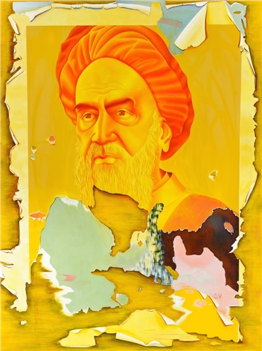 Painting, Taravat Talepasand, Khomeini, 2015, 14359