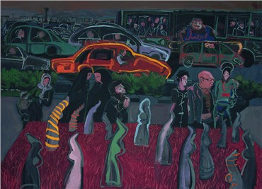Painting, Rokni Haerizadeh, Tuesday Afternoon, Pahlavi Street, 2008, 4393
