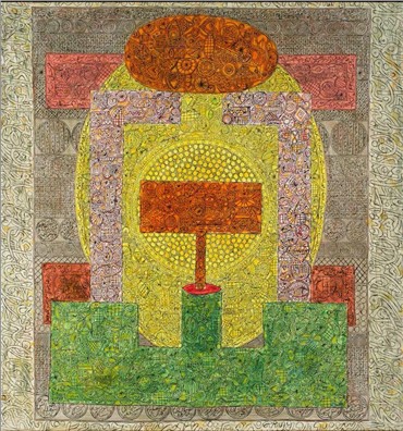 Painting, Charles Hossein Zenderoudi, Mir + 54 + Bz + S, 1962, 5204