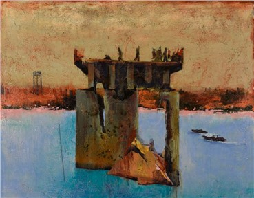 Painting, Amirhossein Zanjani, Khoramshahr-Bridge, , 2666