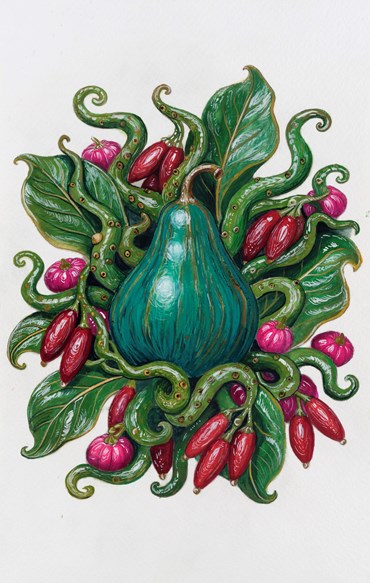 Painting, Elaheh Ramezani, The Liminal Arboretum: Cucurbitaceous Peppers, 2026, 83745