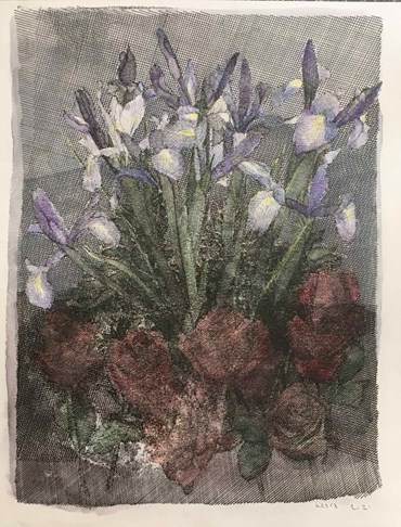 Painting, Kasra Golrang, Irises and Roses, 2021, 64721