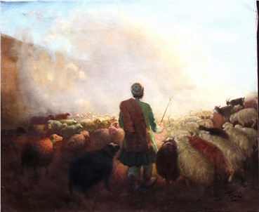 Painting, Jafar Petgar, Return of the Herd, 1943, 6921