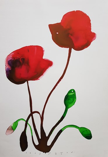 Painting, Ahoo Hamedi, Oriental Poppy, 2022, 64706