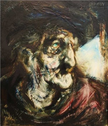 Printmaking, Milad Firoozfar, An Old Man with Young Eyes, 2009, 4047