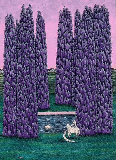 Painting, Mona Hoseinzadeh, Before the Holy Second, 2024, 80012