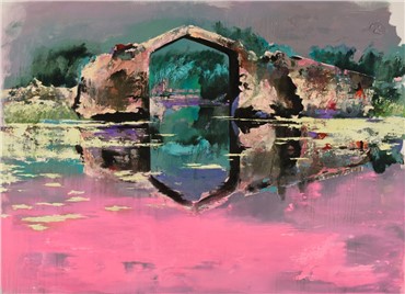 Painting, Amirhossein Zanjani, Pink-Lake, , 2670