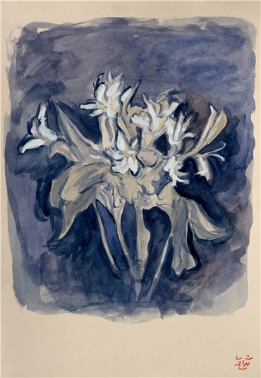 Painting, Hosein Shirahmadi, Flowers in Blue II, 2020, 38211