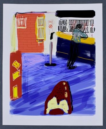 , David Hockney, Waiting at York 180, 2010, 78204