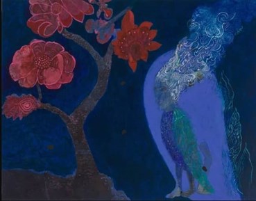 Painting, Samira Abbassy, Nocturnal Bird Spirit, 2021, 76832