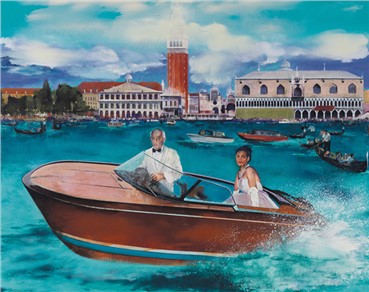 Painting, Amirhossein Zanjani, Mossadegh and Farideh in Venice, 2012, 2687