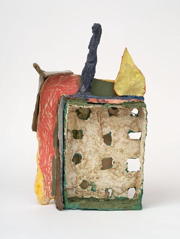 , Sahar Khoury, brown corner with blue worm in flames, 2024, 70260