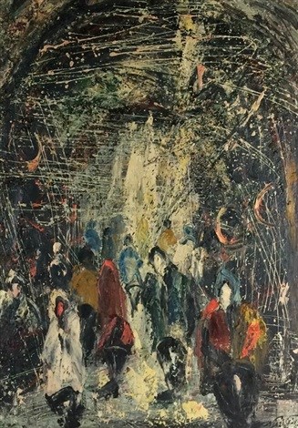 Painting, Manouchehr Niazi, Busy Market Scene, , 56572