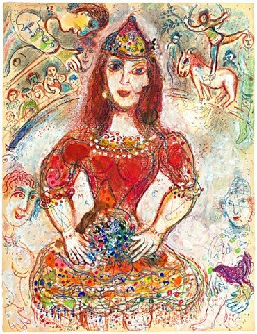 , Marc Chagall, L'écuyère en Rouge au Double-Profil, 1970, 60144