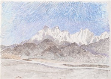 Painting, The Late Ali Golestaneh, Karkas Mountains, 1988, 37390