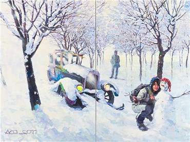 Painting, Adel Younesi, Frozen Square, 2011, 35813