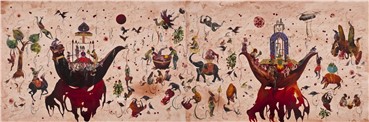 Painting, Shiva Ahmadi, Bull Nuke, 2013, 19881