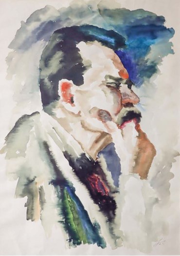 Aliakbar Sanati, Portrait of Maxim Gorky, 1973, 0