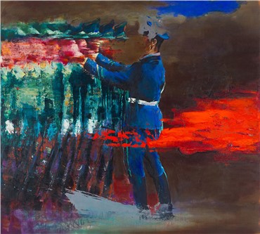 Painting, Amirhossein Zanjani, Red Flag, 2018, 16689