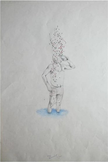 Drawing, Mina Mohseni, Pray for Rain, 2017, 25517