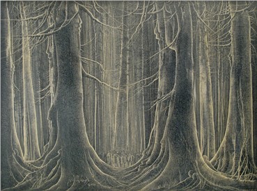 Painting, Manouchehr Niazi, Whole Crowd and Trees, 2010, 8774
