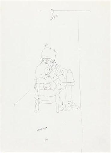 Works on paper, Ardeshir Mohassess,  Self Portrait , 1985, 27112