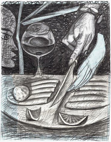 Drawing, Morteza Khakshoor, Bread and Wine, 2020, 40389