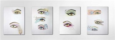 Works on paper, Shirin Aliabadi, 4 Large Eye Paintings on Wall, 2010, 983