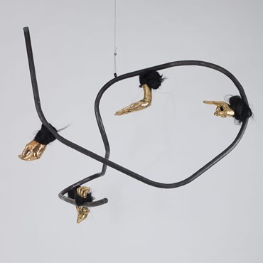 Nastaran Safaei, Spring hanging mobile (5 bronze hands) , 2021, 0