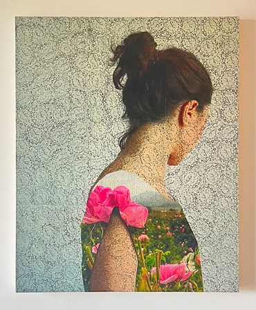 Mixed media, Sepideh Salehi, Pink Rose, 2025, 79271