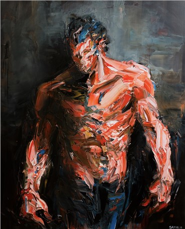 Painting, Salman Khoshroo, Dark Figure, 2018, 12324