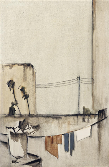 Painting, Sohrab Sepehri, The Hanging Clothes, 1970, 16354