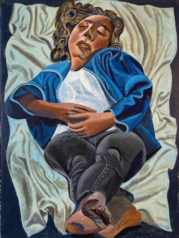Painting, Morteza Khakshoor, Blue-jacketed Martyr, 2022, 79683