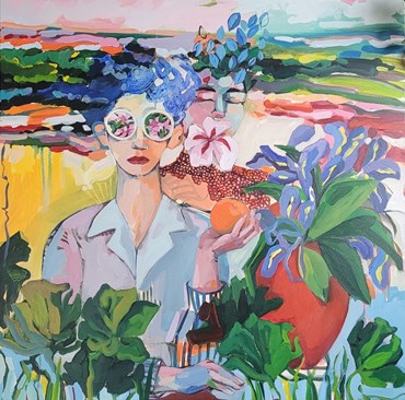 Painting, Golnaz Afraz, Just Orange, 2024, 77039